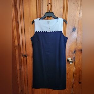 Talbots Dark Blue and White Dress